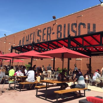 Budweiser Brewery Experience - A view of the Biergarten- such a chilled out place to hang out at - Beer Tours Near Me - Saint Louis, Missouri