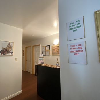 Tida Thai Massage Spa - Their little check in area and prices - Massage Near Me - Costa Mesa, California