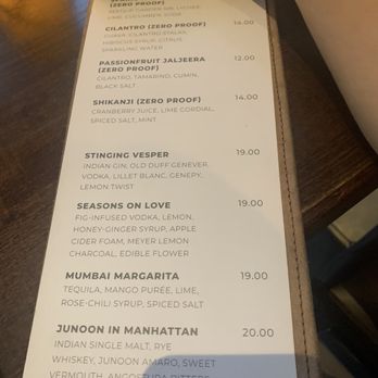 Junoon - Zero proof drink menu - Indian Near Me - New York, New York Junoon - Zero proof drink menu - Indian Near Me - New York, New York