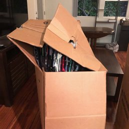 Wardrobe box only traveled 5 miles, and this is how it arrived at the new apartment. Very unprofessional!