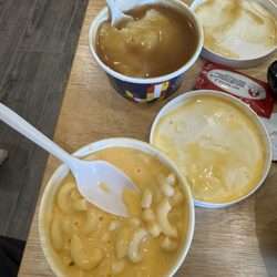 Krispy Krunchy Chicken - Mashed Potatoes & Gravy was not bad but lady put both this and Mac-N-Cheese in the microwave infront of me. Mac-N-Cheese was watery