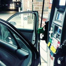 a car at a gas station
