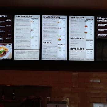Smashburger - a menu on a large screen - Burgers Near Me - Irmo, South Carolina Smashburger - a menu on a large screen - Burgers Near Me - Irmo, South Carolina