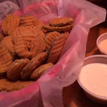 Texas Roadhouse - Fried pickles with two dipping sauces. - Barbeque Near Me - Cranston, Rhode Island Texas Roadhouse - Fried pickles with two dipping sauces. - Barbeque Near Me - Cranston, Rhode Island