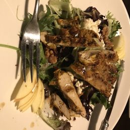 Honey apple salad with walnuts, Craisins and jerk chicken. Honey apple salad with walnuts, Craisins and jerk chicken.
