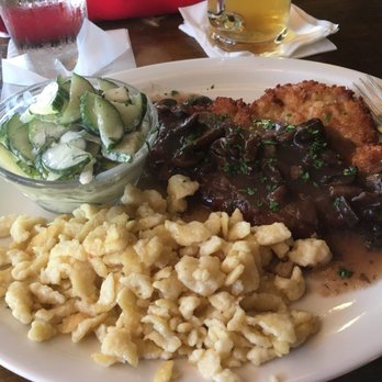 Cafe Rustika - I ordered the Paulaner, Jägerschnitzel, Spätzle, and Gurkensalat...all absolutely delicious - German Near Me - Richmond, Virginia Cafe Rustika - I ordered the Paulaner, Jägerschnitzel, Spätzle, and Gurkensalat...all absolutely delicious - German Near Me - Richmond, Virginia