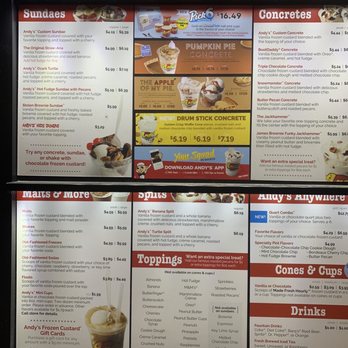 Andy's Frozen Custard - Menu - Ice Cream & Frozen Yogurt Near Me - Mesa, Arizona