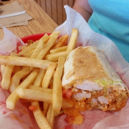 Half of the buffalo wrap Half of the buffalo wrap