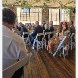 The Bauer - We went outside and took a picture in the alley and several in the wedding venue.
