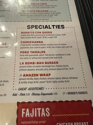 Menu photo 1 Gringo's Mexican Kitchen Pearland, TX