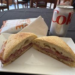 Salume Beddu - Salume Beddu "Speck" (bacon) sandwich with Gruyere cheese, wonderful!