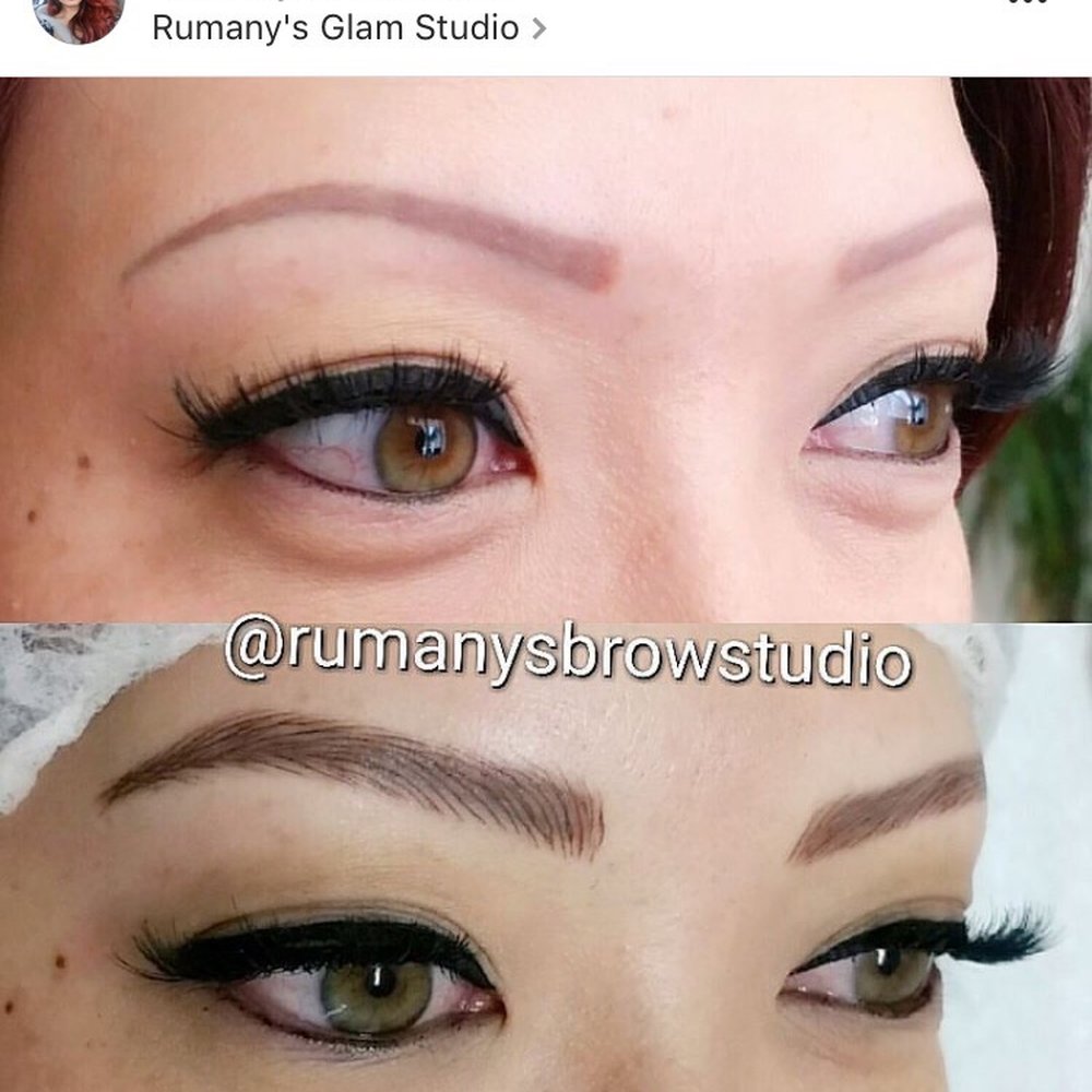 Rumany's Glam Studio - Old thin faded tattoo before by someone else and new thicker 3D brows by Rumany! - Hair Salons Near Me - Manhattan Beach, California Rumany's Glam Studio - Old thin faded tattoo before by someone else and new thicker 3D brows by Rumany! - Hair Salons Near Me - Manhattan Beach, California