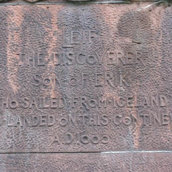 Juneau Park - LEIF, THE DISCOVERER, SON OF ERIK, WHO SAILED FROM ICELAND AND LANDED ON THIS CONTINENT, A.D. 1000 - Parks Near Me - Milwaukee, Wisconsin