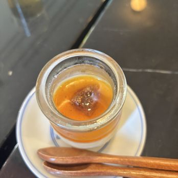 Toyokan Bowl - Hojicha pudding with a fig compote - Japanese Near Me - Vancouver, British Columbia Toyokan Bowl - Hojicha pudding with a fig compote - Japanese Near Me - Vancouver, British Columbia