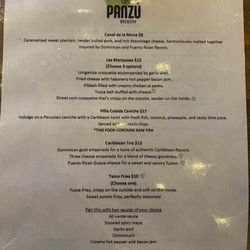 Panzu Brewery - Menu