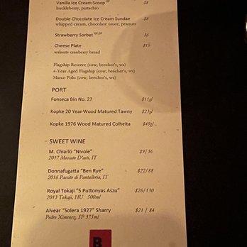 The Butcher's Table - Dessert menu. - Steakhouses Near Me - Seattle, Washington