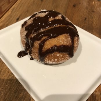 Brazen Open Kitchen Bar - Doughnut with chocolate sauce...ya. OMG - New American Near Me - Dubuque, Iowa