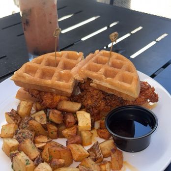 The Whisper House - Chicken and waffle sandwich - New American Near Me - Claremont, California