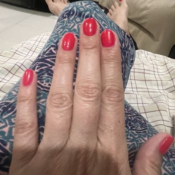 Empress Nails & Spa - Regular manicure  with pedi in background. Love it! Thanks Patty! - Nail Salons Near Me - San Juan, Texas