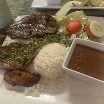 Oregano Latin Bar and Grill - Carne Asada (3 big slices) with rice and red beans. - Latin American Near Me - Buford, Georgia Oregano Latin Bar and Grill - Carne Asada (3 big slices) with rice and red beans. - Latin American Near Me - Buford, Georgia