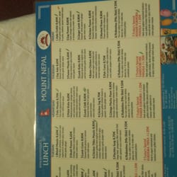 Mount Nepal - Menu