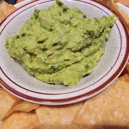 Guacamole with heavy chips. Guacamole with heavy chips.