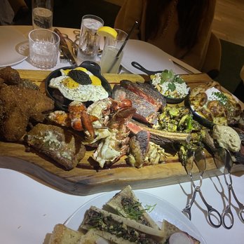 Georgia James - The Baller Board!!! Ranch 44 bone in ribeye!! Huge tenderloin slices!! Lobster with lobster cornbread. - Steakhouses Near Me - Houston, Texas Georgia James - The Baller Board!!! Ranch 44 bone in ribeye!! Huge tenderloin slices!! Lobster with lobster cornbread. - Steakhouses Near Me - Houston, Texas