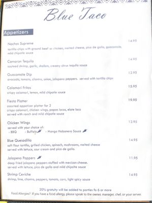 Menu photo 3 Blue Taco Mahopac, NY