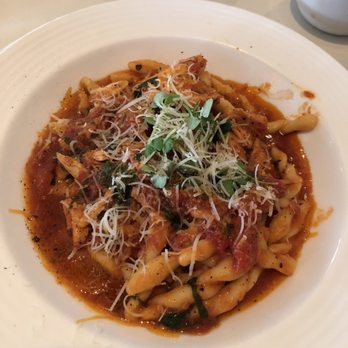 Lu Nello - Half order/appetizer strazzapreti Spaghettini Polpa Di Granchio topped with crab meat DELICIOUS! - Italian Near Me - Cedar Grove, New Jersey