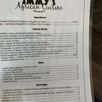 Immy's African Cuisine - Menu - African Near Me - Milwaukee, Wisconsin