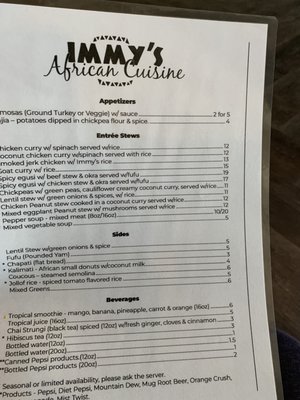 Menu photo 7 Immy's African Cuisine Milwaukee, WI
