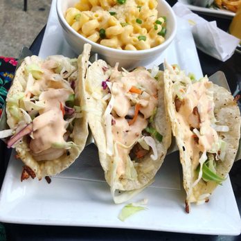 Brownstone Tavern & Grill - Shrimp tacos with mac and cheese side - Sports Bars Near Me - Chicago, Illinois Brownstone Tavern & Grill - Shrimp tacos with mac and cheese side - Sports Bars Near Me - Chicago, Illinois