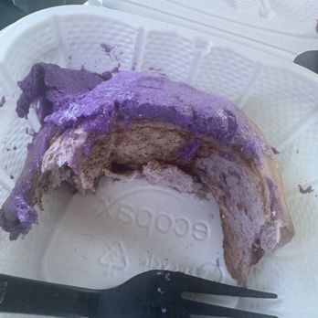 Apelu Island Cafe - A taro or Ube cinnamon roll. - Bagels Near Me - Norfolk, Virginia