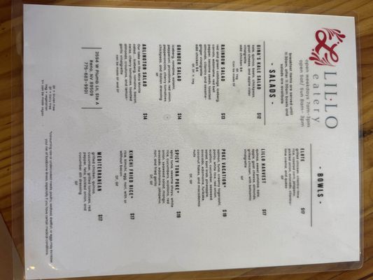 Menu photo 4 Lillo Eatery Reno, NV