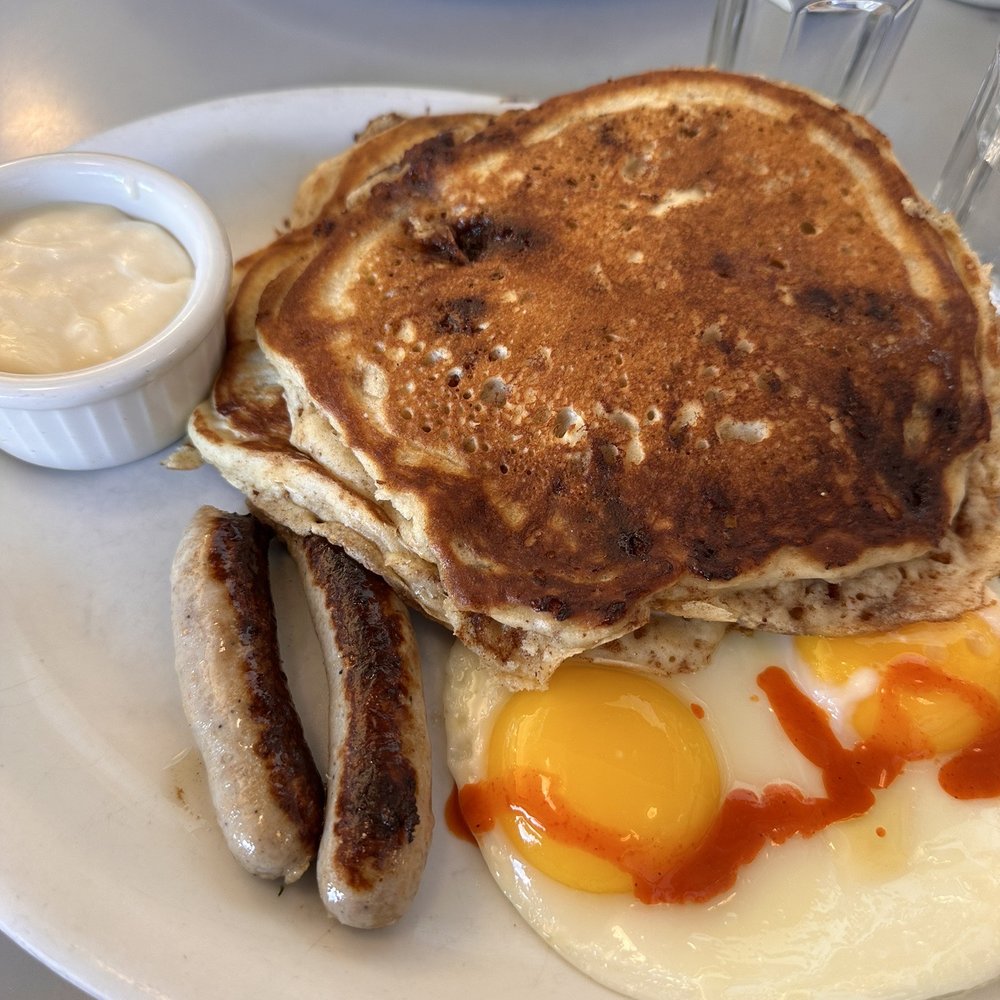 Oceanview Diner - Cinnamon fluffy pancakes breakfast combo - Sandwiches Near Me - Berkeley, California Oceanview Diner - Cinnamon fluffy pancakes breakfast combo - Sandwiches Near Me - Berkeley, California