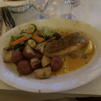 Cafe Baci - Mediterranean Sea Bass with Roasted Potatoes and Veggies - Italian Near Me - Westbury, New York
