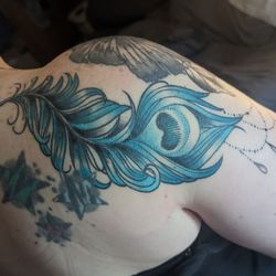 Lotus Tattoo Studio - Work in progress, Heather has taken old pieces she has done, tied them together, added new, and is making this a beautiful masterpiece.