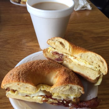 Fancy Bagels - Bacon, egg & cheese on double cheddar - Bagels Near Me - Farmington, Connecticut