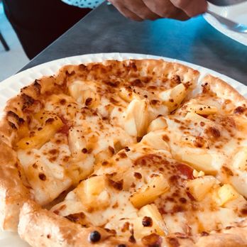 Shy's Pizza Connection - a pizza on a paper plate - Pizza Near Me - Prosser, Washington Shy's Pizza Connection - a pizza on a paper plate - Pizza Near Me - Prosser, Washington