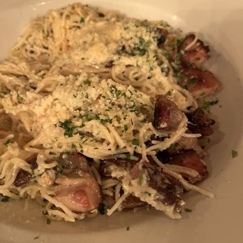 The Vault Restaurant - Crispy Pork Belly Carbonara. I cannot recommend this item. Formulate your own opinion. - Cocktail Bars Near Me - Bakersfield, California