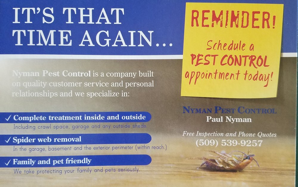 NYMAN PEST CONTROL Updated October 2024 744 S St, Kennewick