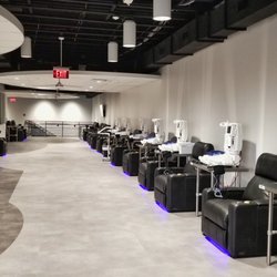 NuPlasma - Upstairs donor floor. Each donor chair has a tablet with Netflix!