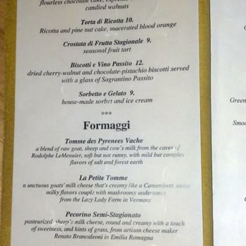 Il Buco - 2013-06-24 Monday dessert menu - Italian Near Me - New York, New York Il Buco - 2013-06-24 Monday dessert menu - Italian Near Me - New York, New York