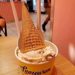 Van Leeuwen Ice Cream - Double scoop with the regular cone on top. Waffle cone available for extra $$.