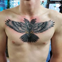 Sailors and Dames Tattoo Parlour - Chest raven