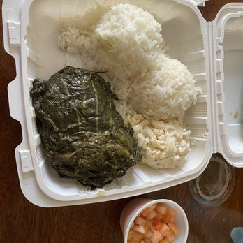 Faithful Grinds - Laulau, Lomi salmon, rice, mac salad - Hawaiian Near Me - Kahului, Hawaii Faithful Grinds - Laulau, Lomi salmon, rice, mac salad - Hawaiian Near Me - Kahului, Hawaii