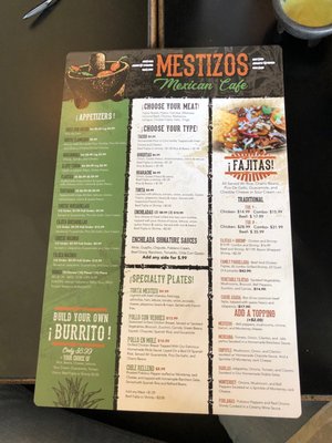Menu photo 6 Mestizos Conroe, TX