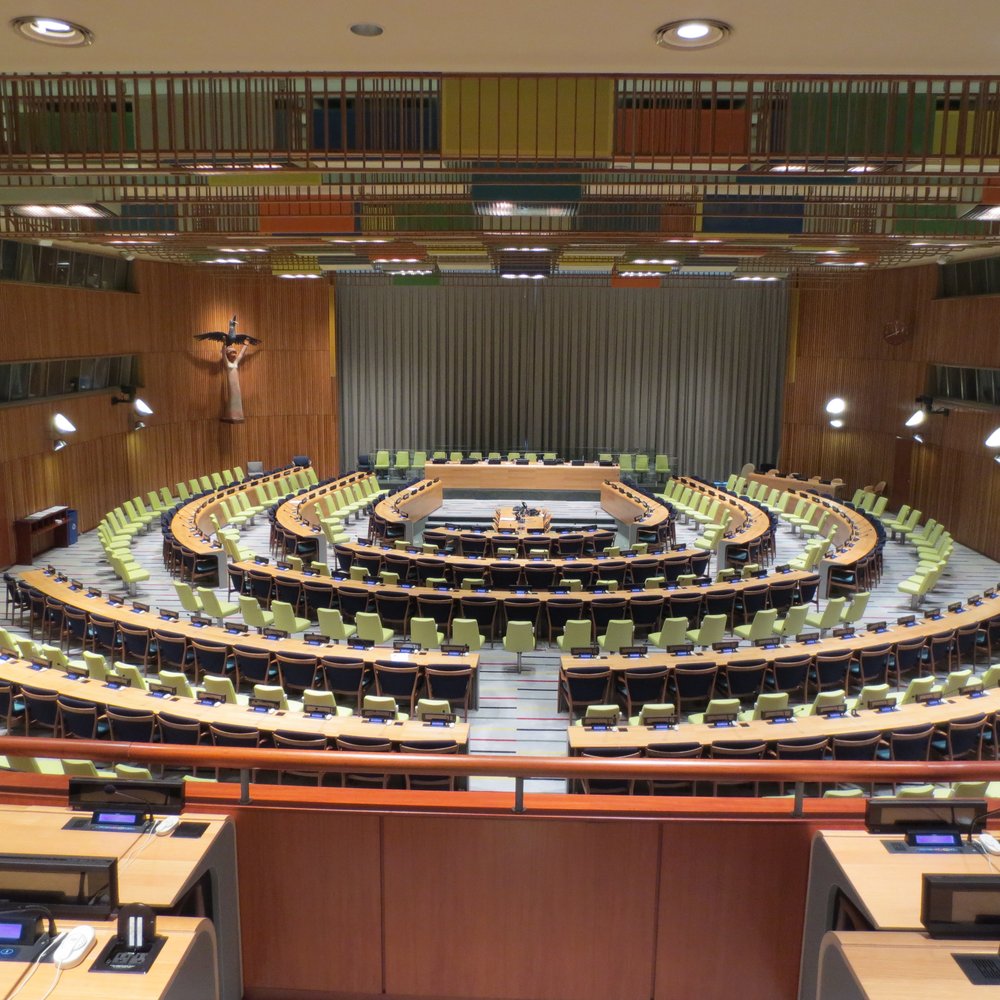 United Nations Headquarters - The Trusteeship Council Chamber. The windows flanking the chamber house media and translators. - Visitor Centers Near Me - New York, New York United Nations Headquarters - The Trusteeship Council Chamber. The windows flanking the chamber house media and translators. - Visitor Centers Near Me - New York, New York