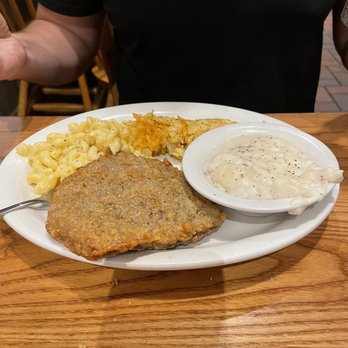 Cracker Barrel Old Country Store - Country Fried Steak with Hashbrown Casserole and gravy - Breakfast & Brunch Near Me - West Palm Beach, Florida Cracker Barrel Old Country Store - Country Fried Steak with Hashbrown Casserole and gravy - Breakfast & Brunch Near Me - West Palm Beach, Florida