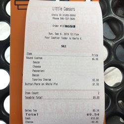 Little Caesars Pizza of Richmond - Receipt for pizza
